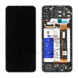 LCD Display SAMSUNG M135 GALAXY M13 BLACK WITH FRAME AND BATTERY GH82-29135A ORIGINAL SERVICE PACK