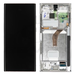 LCD Display SAMSUNG S908 GALAXY S22 ULTRA WHITE WITH FRAME GH82-27489C GH82-27488C ORIGINAL SERVICE PACK