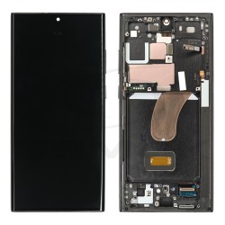 LCD Display SAMSUNG S918 GALAXY S23 ULTRA BLACK WITH FRAME NO CAMERA ASSEMBLED