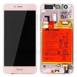 LCD Display HUAWEI HONOR 8 WITH FRAME AND BATTERY PINK 02350VAT ORIGINAL SERVICE PACK