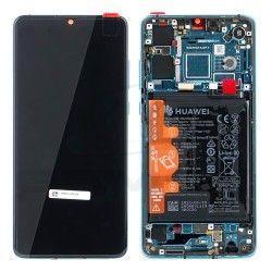 LCD Display HUAWEI P30 NEW VERSION WITH FRAME AND BATTERY AURORA BLUE 02354HRH 02352NLN ORIGINAL SERVICE PACK