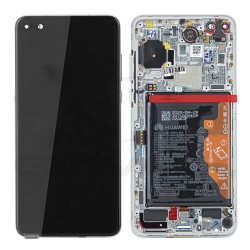 LCD Display HUAWEI P40 WITH FRAME AND BATTERY SILVER 02353MFW ORIGINAL SERVICE PACK