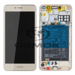 LCD Display HUAWEI Y5 2017 MAYA-L22 WITH FRAME AND BATTERY GOLD 02351DMF ORIGINAL SERVICE PACK