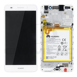 LCD Display HUAWEI Y6 II CAM-L21 WITH FRAME AND BATTERY WHITE 02350VRS ORIGINAL SERVICE PACK