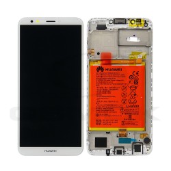 LCD Display HUAWEI Y7 2018 / Y7 PRIME 2018 WITH FRAME AND BATTERY WHITE 02351USB ORIGINAL SERVICE PACK