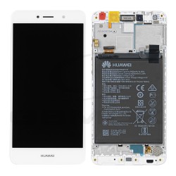 LCD Display HUAWEI Y7 DUAL SIM TRT-L21 WITH FRAME AND BATTERY SILVER 02351GJV ORIGINAL SERVICE PACK