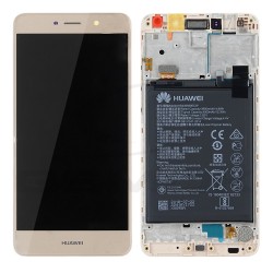 LCD Display HUAWEI Y7 DUAL TRT-L21 WITH FRAME AND BATTERY GOLD 02351GEQ 02351HSA ORIGINAL SERVICE PACK