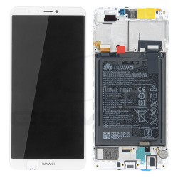 LCD Display HUAWEI Y9 2018 WITH FRAME AND BATTERY WHITE 02351VFU ORIGINAL SERVICE PACK