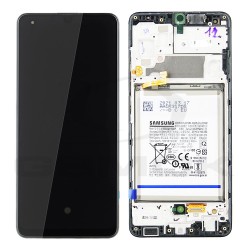 LCD Display SAMSUNG A325 GALAXY A32 4G BLACK WITH FRAME AND BATTERY GH82-25611A GH82-25612A ORIGINAL SERVICE PACK
