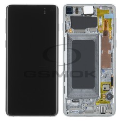 LCD Display SAMSUNG G973 GALAXY S10 PRISM SILVER WITH FRAME GH82-18850G GH82-18835G ORIGINAL SERVICE PACK
