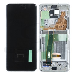LCD Display SAMSUNG G988 GALAXY S20 ULTRA WHITE WITH FRAME GH82-22327C GH82-22271C ORIGINAL SERVICE PACK
