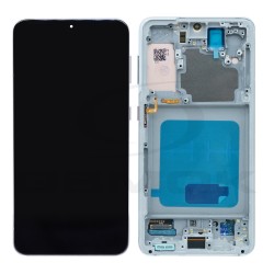 LCD Display SAMSUNG G991 GALAXY S21 WHITE WITH FRAME [OLED SOFT RMORE 6.2]