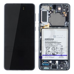 LCD Display SAMSUNG G996 GALAXY S21 PLUS BLACK WITH FRAME AND BATTERY GH82-24744A GH82-24555A ORIGINAL SERVICE PACK