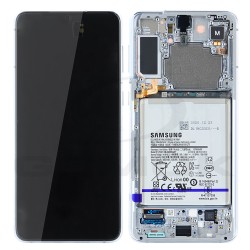 LCD Display SAMSUNG G996 GALAXY S21 PLUS SILVER WITH FRAME AND BATTERY GH82-24744C GH82-24555C ORIGINAL SERVICE PACK