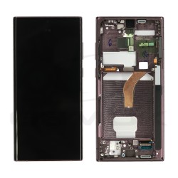 LCD Display SAMSUNG S908 GALAXY S22 ULTRA BURGUNDY WITH FRAME GH82-27488B GH82-27489B ORIGINAL SERVICE PACK
