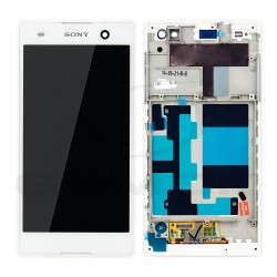 LCD Display SONY XPERIA C3 D2533 / C3 DUAL D2502 WITH FRAME WHITE 1287-8714 ORIGINAL SERVICE PACK