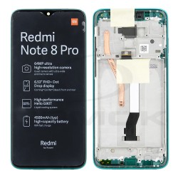 LCD Display XIAOMI REDMI NOTE 8 PRO WITH FRAME GREEN 56000400G700 ORIGINAL SERVICE PACK