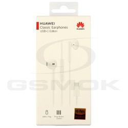 EARPHONES HF HUAWEI CM33 PORSHE /MATE 20 PRO /HONOR MAGIC 2 / NOTE 10 / NOVA 4 / MATE 10 PRO / P10 / MAIMANG 7 BIAŁE TYP C 55030088 ORIGINAL