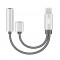 ADAPTER AUDIO LIGHTNING - JACK 3.5MM AND LIGHTNING SILVER BLACK