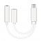 ADAPTER AUDIO TYPE C TO JACK 3.5MM AND TYPE C WHITE