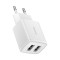 TRAVEL CHARGER BASEUS 2XUSB 10.5W 2.1A CCXJ010202 WHITE