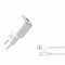 TRAVEL CHARGER XO L73 2.4A + DETACHABLE MICRO USB CABLE WHITE